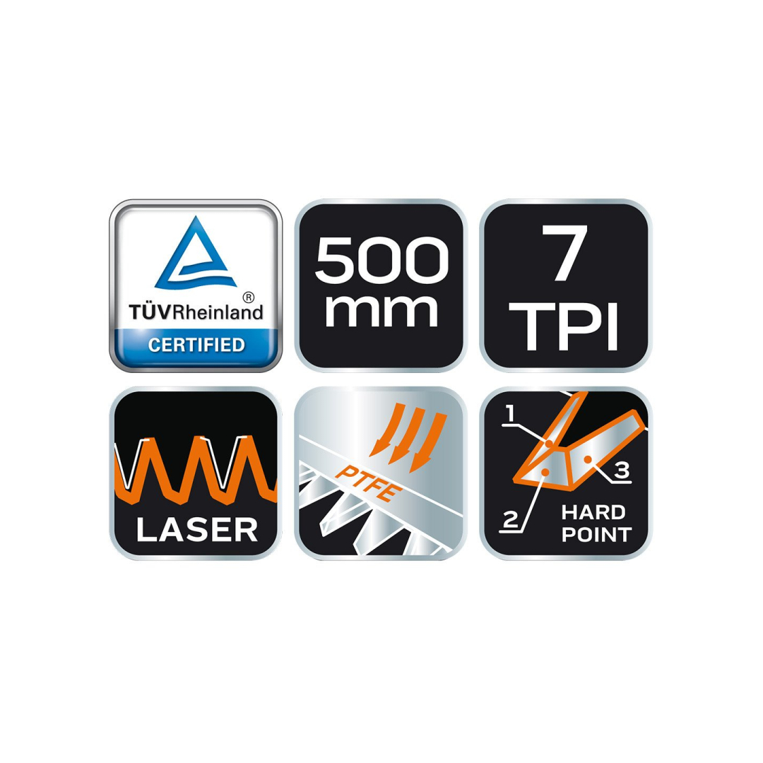 Pjūklas medžiui 500mm. ,7TPI, PTFE 6