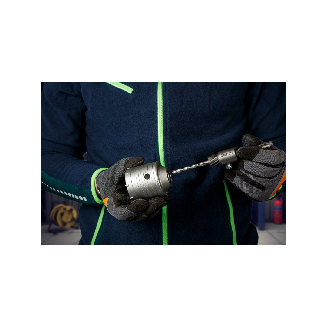 Pjūklas su šakėmis 65 mm su adapteriu SDS+ ir pagrindiniu grąžtu 4