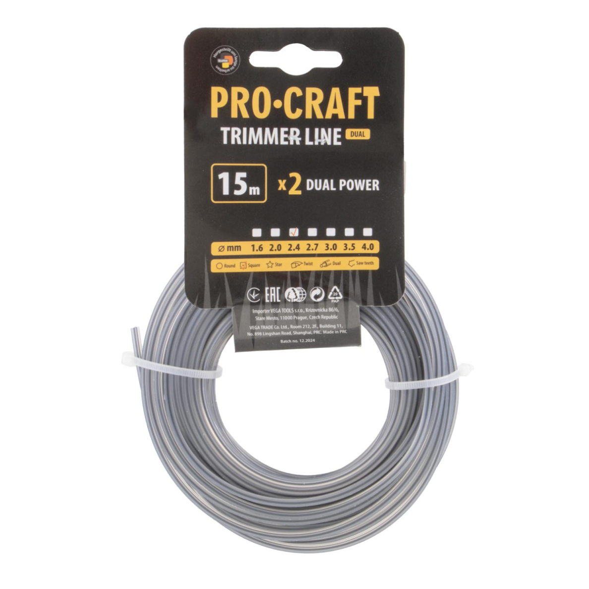 Pjovimo valas trimeriams Procraft KV/J-2.4/15, 2,7mm Pjovimo valas trimeriams Procraft KV/J-2.4/15, 2,7mm