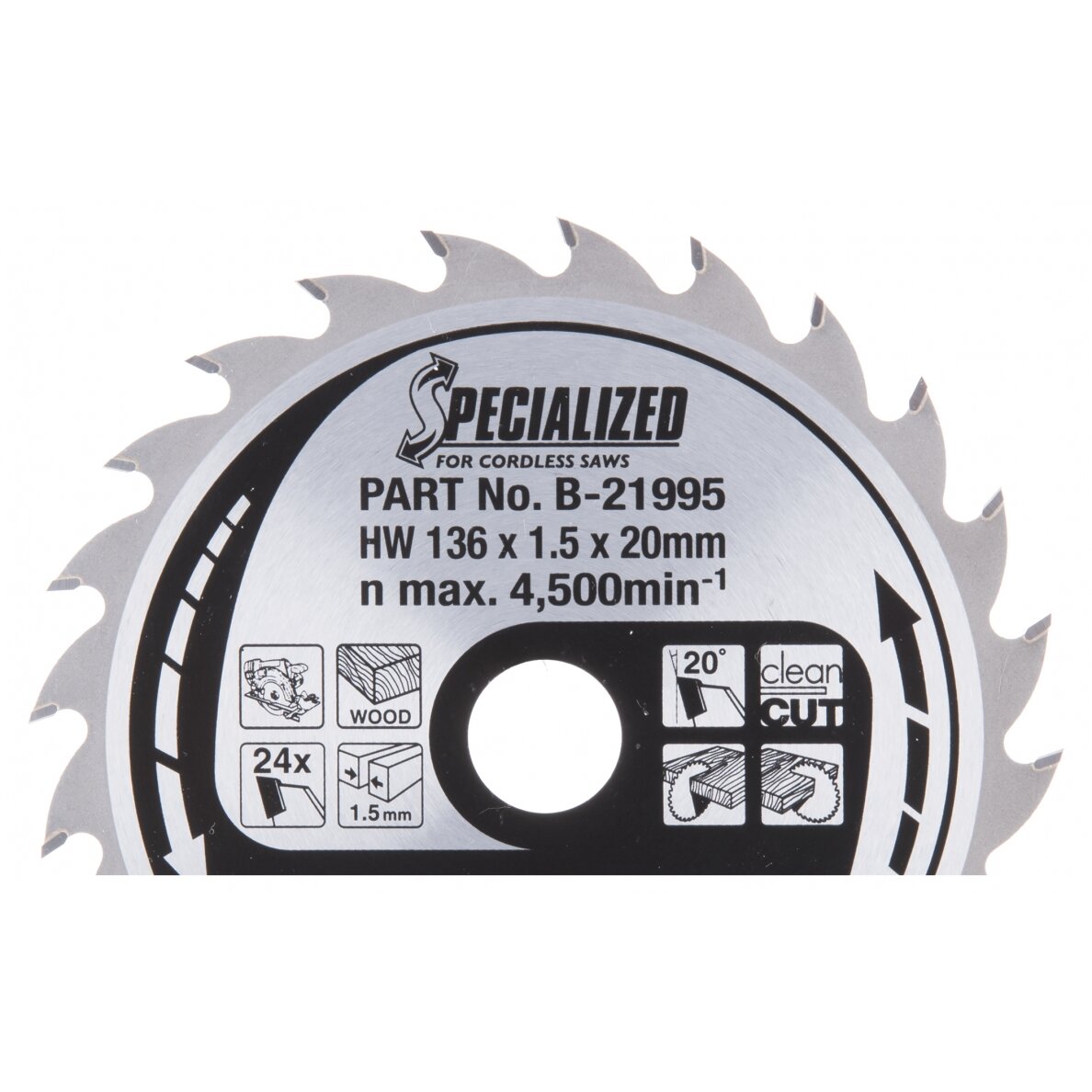 Pjovimo diskas 136x20x1,5mm 24T 20° DSS501 Makita B-21995