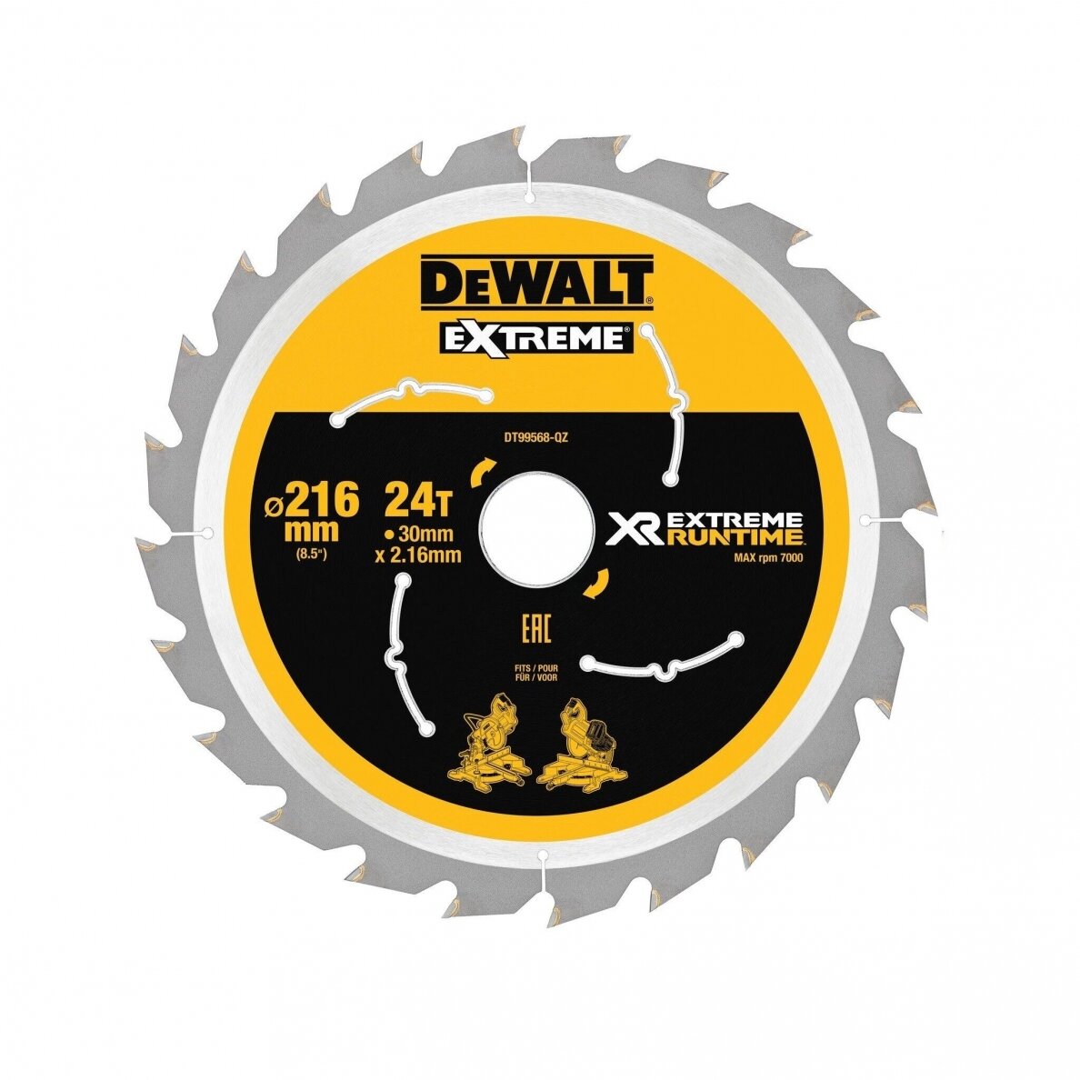 Pjovimo diskas medienai DeWalt DT99568-QZ, 216x30 mm, Z24