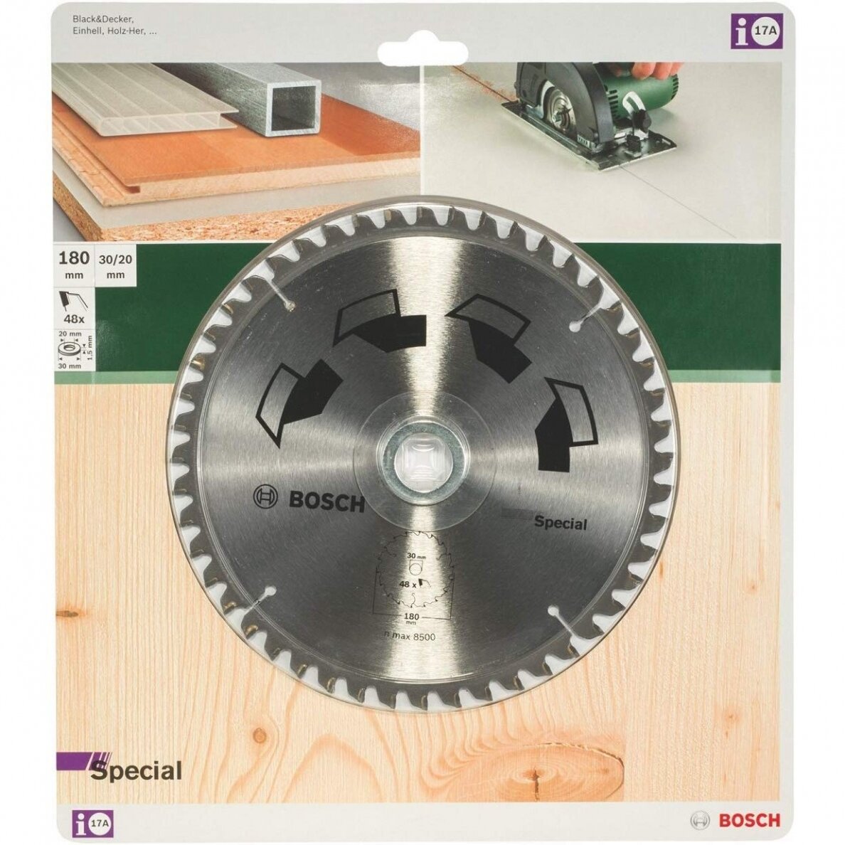 Pjovimo diskas SPECIAL BOSCH 180x2x30/20. Z48 1