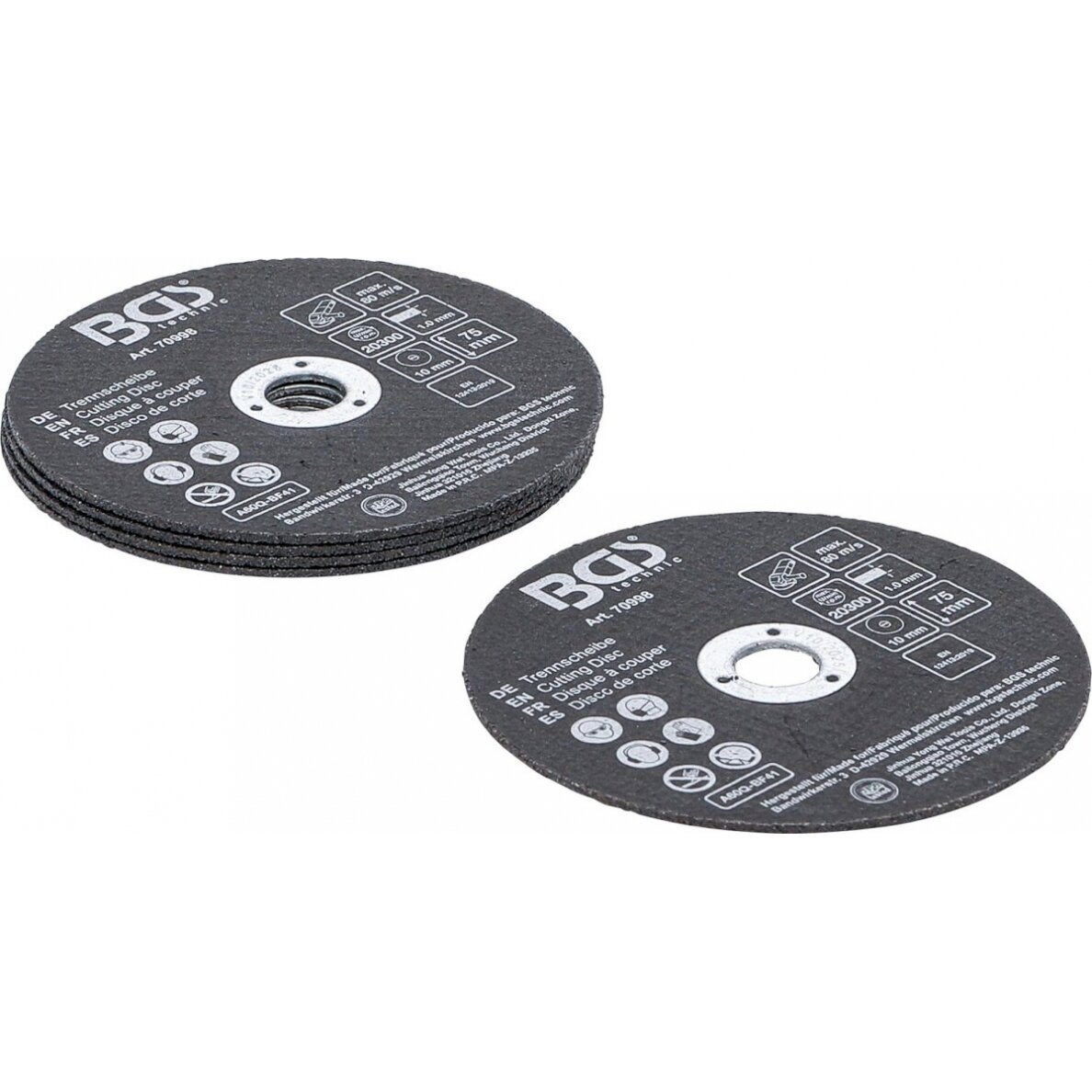 Pjovimo diskų rinkinys | nerūdijančiam plienui | Ø 75 x 1,0 x 10 mm | 5 vnt. (70998) Pjovimo diskų rinkinys | nerūdijančiam plienui | Ø 75 x 1,0 x 10 mm | 5 vnt. (70998)