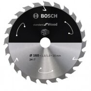 Pjovimo diskas Bosch Standard for Wood, 160x20/15.875x1.5/1.0x24T, 2608837676