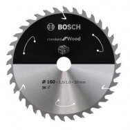Pjovimo diskas Bosch Standard for Wood, 160x20/15.875x1.5/1.0x36T, 2608837677