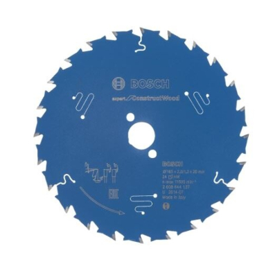 Pjov. diskas medienai Bosch Expert for Construct Wood, 165x20x2,0mm, Z24, 2608644137 Pjov. diskas medienai Bosch Expert for Construct Wood, 165x20x2,0mm, Z24, 2608644137