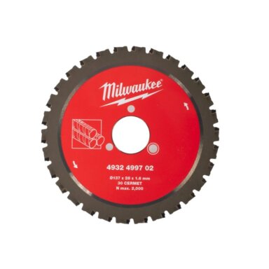 Pjovimo diskas armatūrai MILWAUKEE 137x28x1,6x30mm Pjovimo diskas armatūrai MILWAUKEE 137x28x1,6x30mm