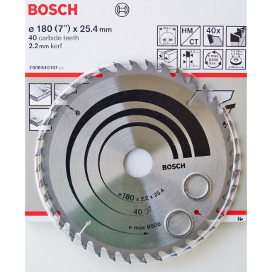 Pjovimo diskas Bosch 180x2,2x25,4 40z, 2608640747 Pjovimo diskas Bosch 180x2,2x25,4 40z, 2608640747