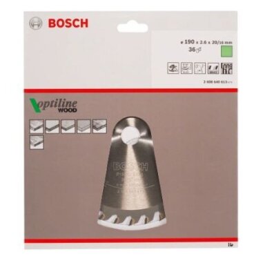 Pjovimo diskas Bosch Optiline Wood, 190x30m, 2608640616 Pjovimo diskas Bosch Optiline Wood, 190x30m, 2608640616
