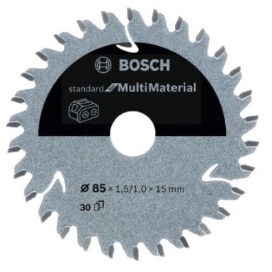 Pjovimo diskas Bosch Standard for Multi Material, 85x15x1.5/1.0x30T, 2608837752 Pjovimo diskas Bosch Standard for Multi Material, 85x15x1.5/1.0x30T, 2608837752