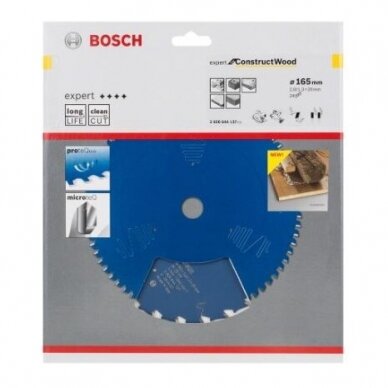 Pjov. diskas medienai Bosch Expert for Construct Wood, 165x20x2,0mm, Z24, 2608644137 1
