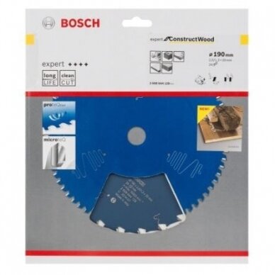 Pjov. diskas medienai Bosch Expert for Construct Wood, 190x30x2,0mm, Z24, 2608644139 1