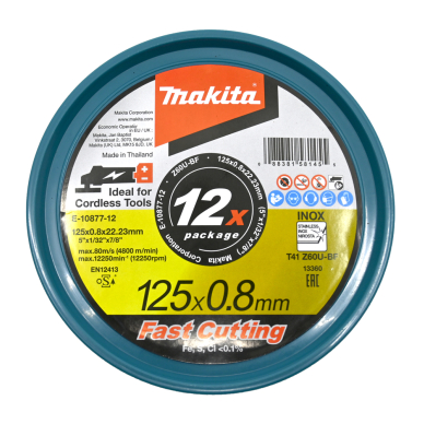Pjovimo diskas Makita E-10877-12, 125 x 0,8 x 22,23 mm, Z60U, 12 vnt. 4 Pjovimo diskas Makita E-10877-12, 125 x 0,8 x 22,23 mm, Z60U, 12 vnt. 4