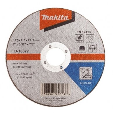 Pjovimo diskas 125 X 2,5 A30S Metalui Makita D-18677