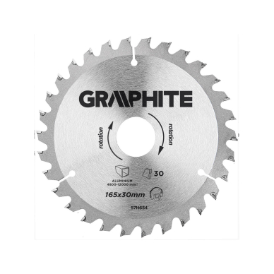 Pjovimo diskas  165 x 30 mm 30z, medžiui ir aliuminiui
