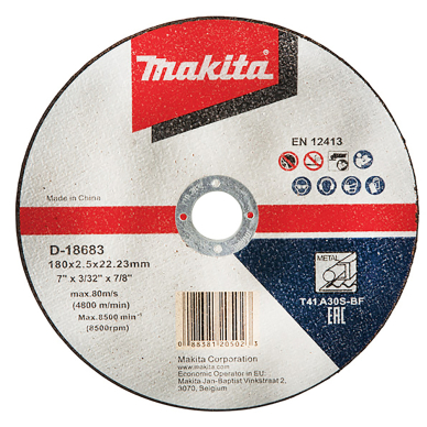 Pjovimo diskas metalui Makita D-18683, 180 X 2.5 A30S Pjovimo diskas metalui Makita D-18683, 180 X 2.5 A30S