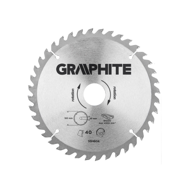 Pjovimo diskas, 180 x 30 mm, 40 dantų Pjovimo diskas, 180 x 30 mm, 40 dantų