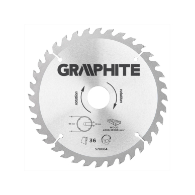 Pjovimo diskas  185x30mm 36z, medžiui Pjovimo diskas  185x30mm 36z, medžiui