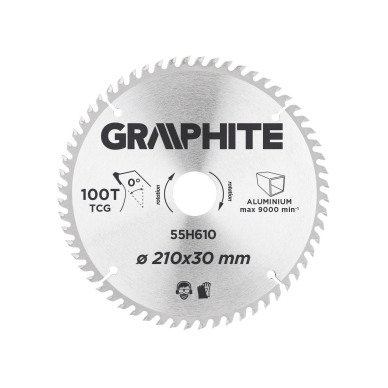 Pjovimo diskas, 210 x 30 mm, 100 dantukai, ALU Pjovimo diskas, 210 x 30 mm, 100 dantukai, ALU