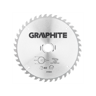 Pjovimo diskas  250x30mm 40z, medžiui Pjovimo diskas  250x30mm 40z, medžiui