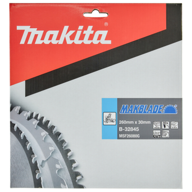 Pjovimo diskas Makita B-32845 T.C.T. MAKBLADE 260X2.3X30mm 5° T80 1