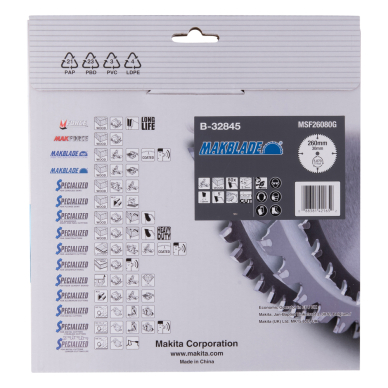 Pjovimo diskas Makita B-32845 T.C.T. MAKBLADE 260X2.3X30mm 5° T80 2