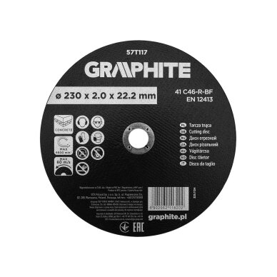 Pjovimo diskas, betono 230 x 22,2 mm, 41 C46-R-BF korundas