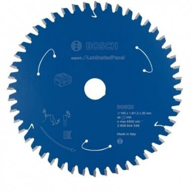 Pjovimo diskas Bosch Expert for Laminated Panel, 165x20x1.8/1.2x48T, 2608644549 Pjovimo diskas Bosch Expert for Laminated Panel, 165x20x1.8/1.2x48T, 2608644549