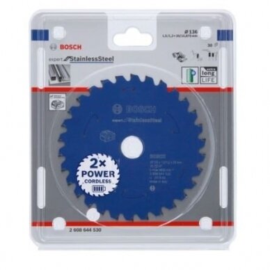 Pjovimo diskas Bosch Expert for Stainless Steel, 136x20x1.5/1.2x30T, 2608644530 1 Pjovimo diskas Bosch Expert for Stainless Steel, 136x20x1.5/1.2x30T, 2608644530 1
