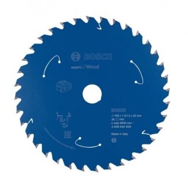 Pjovimo diskas Bosch Expert for Wood, 165x20x1.5/1x36T, 2608644508 Pjovimo diskas Bosch Expert for Wood, 165x20x1.5/1x36T, 2608644508