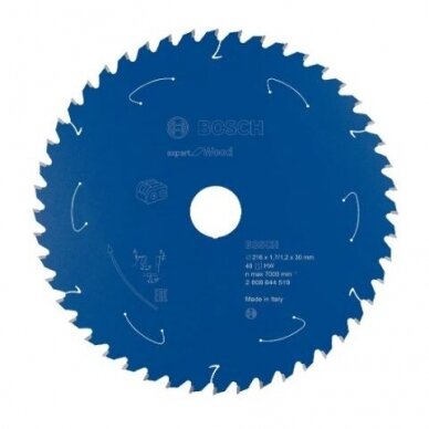 Pjovimo diskas Bosch Expert for Wood, 216x30x1.7/1.2x48T, 2608644519