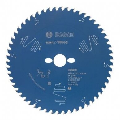 Pjovimo diskas Bosch Expert for Wood, 254x30xZ54, 2608644342 Pjovimo diskas Bosch Expert for Wood, 254x30xZ54, 2608644342