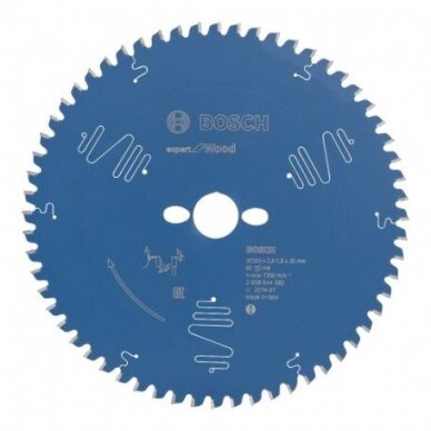 Pjovimo diskas Bosch Expert for Wood, 260x30x2,4 mm, Z60, 2608644082