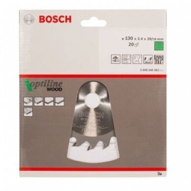 Pjovimo diskas Bosch Optiline Wood, 130x16m, 2608640582 1 Pjovimo diskas Bosch Optiline Wood, 130x16m, 2608640582 1