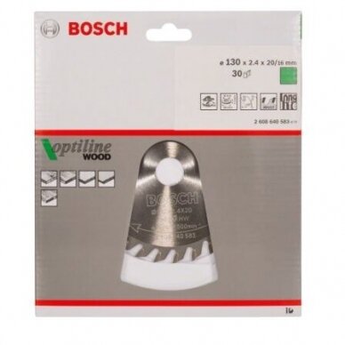 Pjovimo diskas Bosch Optiline Wood, 130x16m, 2608640583 1 Pjovimo diskas Bosch Optiline Wood, 130x16m, 2608640583 1