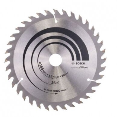 Pjovimo diskas Bosch Optiline Wood, 165x20/16, Z36, 2608642602 Pjovimo diskas Bosch Optiline Wood, 165x20/16, Z36, 2608642602
