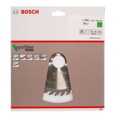 Pjovimo diskas Bosch Optiline Wood, 165x30, 2608640603 1 Pjovimo diskas Bosch Optiline Wood, 165x30, 2608640603 1