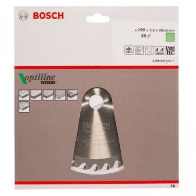 Pjovimo diskas Bosch Optiline Wood, 184x16mm, 2608640817 1