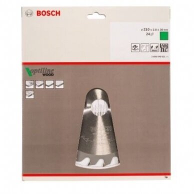 Pjovimo diskas Bosch Optiline Wood, 210x30m, 2608640621 1 Pjovimo diskas Bosch Optiline Wood, 210x30m, 2608640621 1
