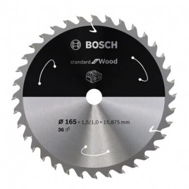 Pjovimo diskas Bosch Standard for Wood, 165x20/16x1.5/1.0x12T, 2608837684 Pjovimo diskas Bosch Standard for Wood, 165x20/16x1.5/1.0x12T, 2608837684