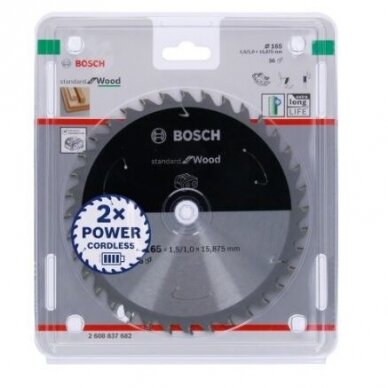 Pjovimo diskas Bosch Standard for Wood, 165x20/16x1.5/1.0x36T, 2608837686 1