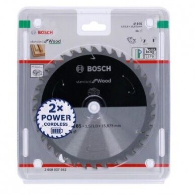Pjovimo diskas Bosch Standard for Wood, 165x20x1.5/1.0x24T, 2608837685 1 Pjovimo diskas Bosch Standard for Wood, 165x20x1.5/1.0x24T, 2608837685 1