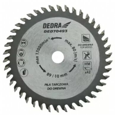 Pjovimo diskas Dedra DED70493, 89 mm 1 Pjovimo diskas Dedra DED70493, 89 mm 1