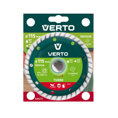 Pjovimo diskas, deimantinis, Turbo, 115mm. 1 Pjovimo diskas, deimantinis, Turbo, 115mm. 1