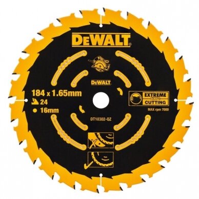 Pjovimo diskas Dewalt Extreme DT10302-QZ, 184mm, 24T
