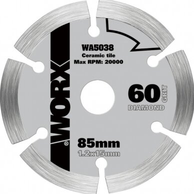 Pjovimo diskas keramikai 85 mm WX423, Worx