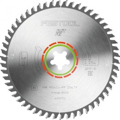Pjovimo diskas LAMINATE/HPL Festool HW 190x2,6 FF TF54 (492052) 1