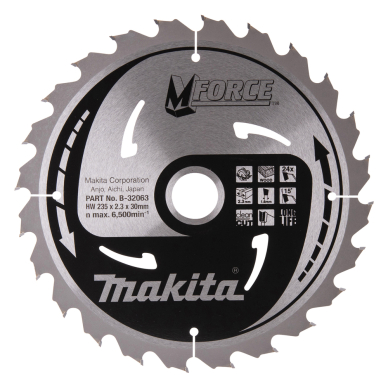 Pjovimo diskas Makita B-32063, 235X2.3X30mm 15° T24 3 Pjovimo diskas Makita B-32063, 235X2.3X30mm 15° T24 3