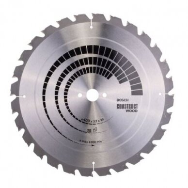 Pjovimo diskas medienai Bosch CONSTRUCT WOOD, 400x30mm, 2608640693 Pjovimo diskas medienai Bosch CONSTRUCT WOOD, 400x30mm, 2608640693
