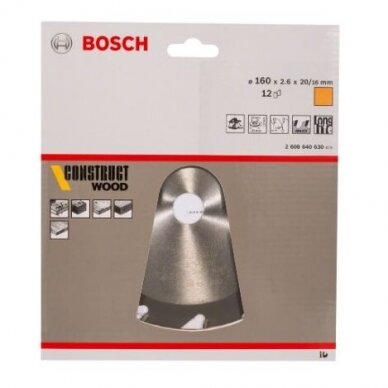 Pjovimo diskas medienai Bosch SPEEDLINE WOOD, 160x16mm, 2608640630 1